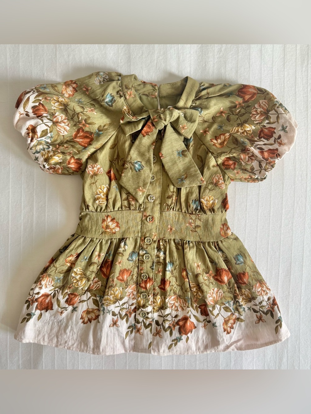 GB Girls Floral Puff Sleeve Dress Size 2T Like New
